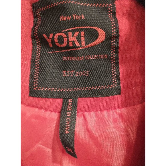 Yoki Red fleece hooded peacoat, size 3X - Picture 3 of 3